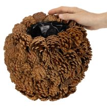 Product Dekorative Planter aus echten Tannenzapfen, rund, 27 cm, naturbraun