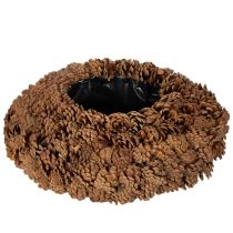 Product Round Pinecone Planter, 38cm Diameter, Natural Brown