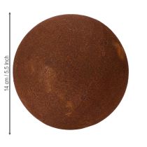 Product Rust-colored sphere decorative element for rustic garden design, 14cm, 2 pieces
