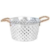 Product Zinc bowl, decorative bowl, metal with rope handle, Ø22cm H12cm