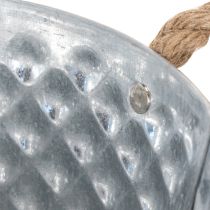 Product Zinc bowl, decorative bowl, metal with rope handle, Ø22cm H12cm