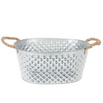 Product Large oval zinc bowl, 31cm x 20cm, H15cm