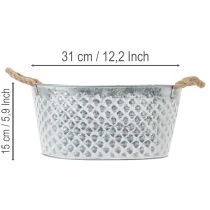 Product Large oval zinc bowl, 31cm x 20cm, H15cm