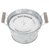 Product Candle in a zinc bucket for atmospheric decoration on terrace and balcony 15cm