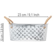 Product Zinc bowl oval 23cm x 12cm H10.5cm