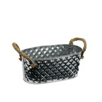 Product Zinc bowl oval 23cm x 12cm H10.5cm