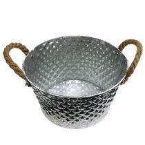 Product Zinc bowl round with rope handles Ø25cm H14cm