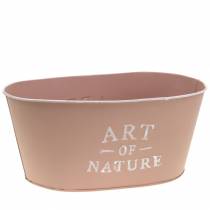 Product Flower bowl oval zinc old pink 27×18cm H12.5cm