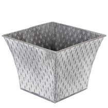 Product Zinc pot with diamond pattern, H15cm