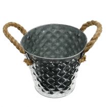 Product Zinc pot with rope handles Ø14.5cm H13cm
