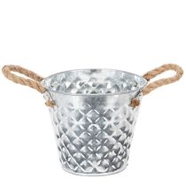 Product Zinc pot with rope handles Ø14.5cm H13cm