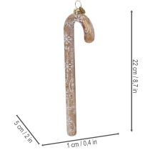 Product Candy Cane Glass Ornament with Snowflake Design 22cm Bronze