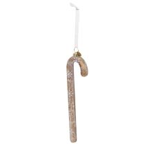 Product Candy Cane Glass Ornament with Snowflake Design 22cm Bronze