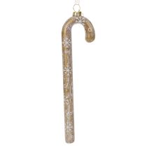 Product Candy Cane Glass Ornament with Snowflake Design 22cm Bronze
