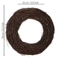 Product Classic decorative willow wreath for creative arrangements, 59cm