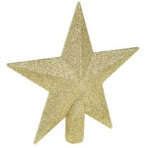 Product Glittering golden tree topper 19cm Ø – shatterproof and sparkling, ideal for festive Christmas trees