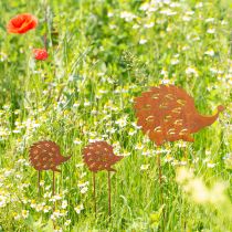 Product Bed plug hedgehog rust metal patina 10x8.5cm 6 pcs