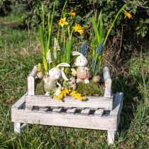 Product Flower Box Shabby Chic Planter Wood White 38/31cm Set of 2