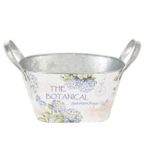 Product Flower bowl with handles, hydrangea design, metal, 26×13×14.5cm