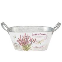 Product Oval metal flower bowl with handles, lavender, 32×15×15cm