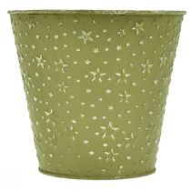 Product Flowerpot metal planter stars green silver Ø16cm