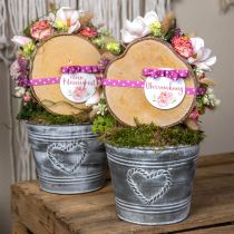 Product Flowerpot Shabby Chic Planter Metal Heart Ø22cm H17.5cm