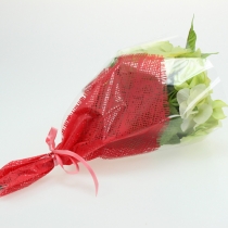 Product Flower bag jute red L36cm W25cm - 12cm 50 pcs