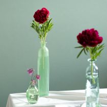 Product Flower vase glass decorative vase in green high Ø6.5cm H30cm