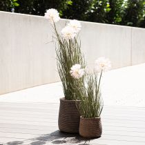 Product Boho flower pot cachepot ceramic braided look Ø9cm H10.5cm 2pcs