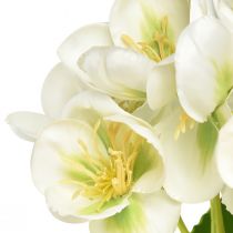 Product Christmas Roses White Artificial Flowers as a Bouquet 18 Flowers 60cm