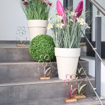 Product Decorative Stand Metal Flower Base Green Silver H29cm