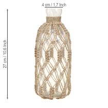Product Decorative Bottle Glass Macrame Bottle Vase Ø10cm H27cm