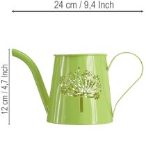 Product Decorative metal watering can, dandelion design, green, 12cm high, 2 pieces, decorative vase, shabby chic