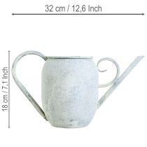Product Decorative Watering Can Vintage Metal White Blue 32x11x18cm Decorative Accessory