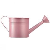 Product Decorative watering can pink metal planter Ø13.5cm H12.5cm