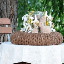 Product Decorative Sitting Easter Rabbits Brown – 2nd Choice – Flocked H15cm 4 pcs