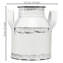 Product Decorative metal jug with handles, white and black, 13cm high, 2 pieces
