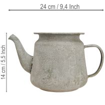 Product Decorative metal teapot, vintage style, grey, 24×14×14cm, retro shabby chic style
