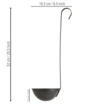 Product Decorative trowel planter, anthracite, hanging, Ø16.5cm, 2 pieces
