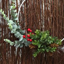 Product Decorative wreath eucalyptus, berries and cones artificial Ø30cm
