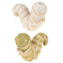 Product Funny worm decoration ceramic caterpillar hanging decoration pot 9x6cm 2pcs