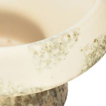 Product Decorative bowl ceramic with base cream grey-green Ø17cm 10cm