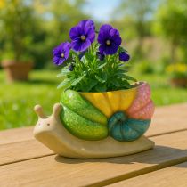 Product Decorative snail plant pot, ceramic flower pot, colorful, 19×8.5×11cm
