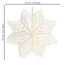 Product Decorative Snowflakes for Hanging, Paper, White, 15cm, 4 Pieces