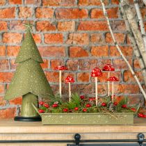 Product Decorative tray Christmas green stars 49cm/43cm set of 2