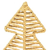 Product Decorative Christmas tree metal raffia natural black 21x11,5x45cm