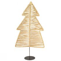 Product Decorative Christmas tree black natural metal raffia 30×11.5×60cm
