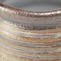 Product Decorative ceramic planter, metallic brown/grey, 10.5 x 10 cm, 2 pieces