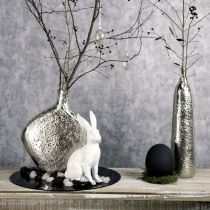 Product Decorative Vase Metal Hammered Flower Vase Silver Ø9.5cm H32cm
