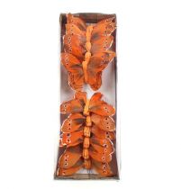 Product Deco butterfly on wire Orange 8cm 12pcs